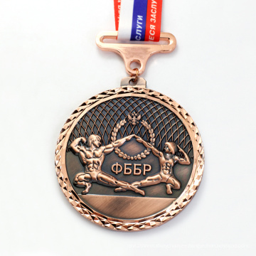 Medalla redonda del premio del recuerdo de la medalla de cobre del logotipo de encargo de la aleación del cinc del OEM